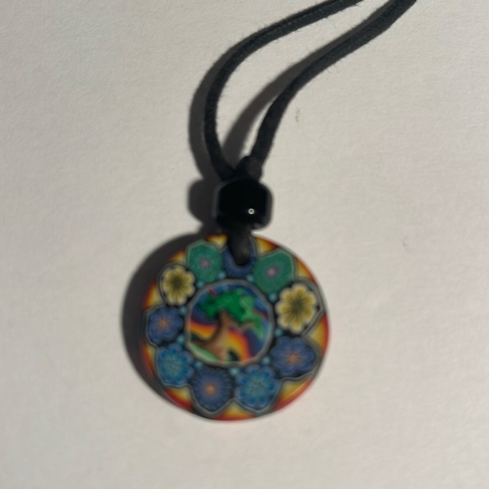 Polymer Pendent Leather Necklace